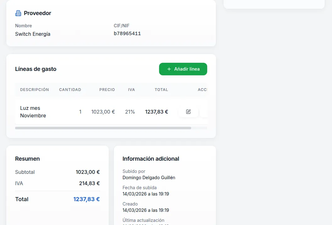Visión completa de tus gastos